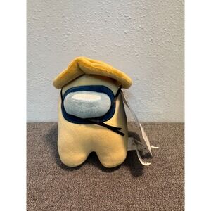 Just Toys Among Us Series 4 Yellow Crewmate Safari Hat Soft Stuffed Plush Toy